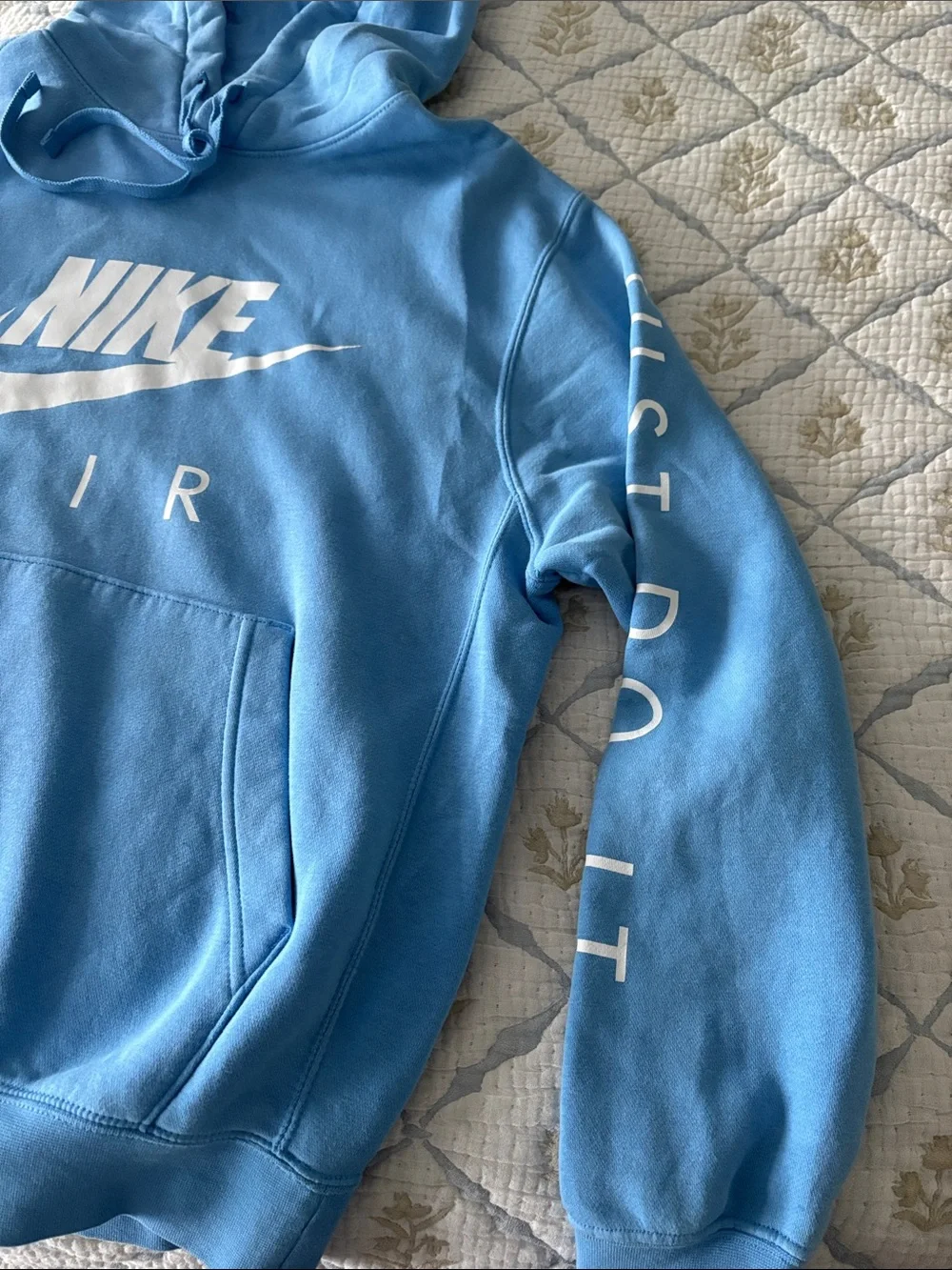 Nike Light Blue Air Crewneck Hoodie with White Logo